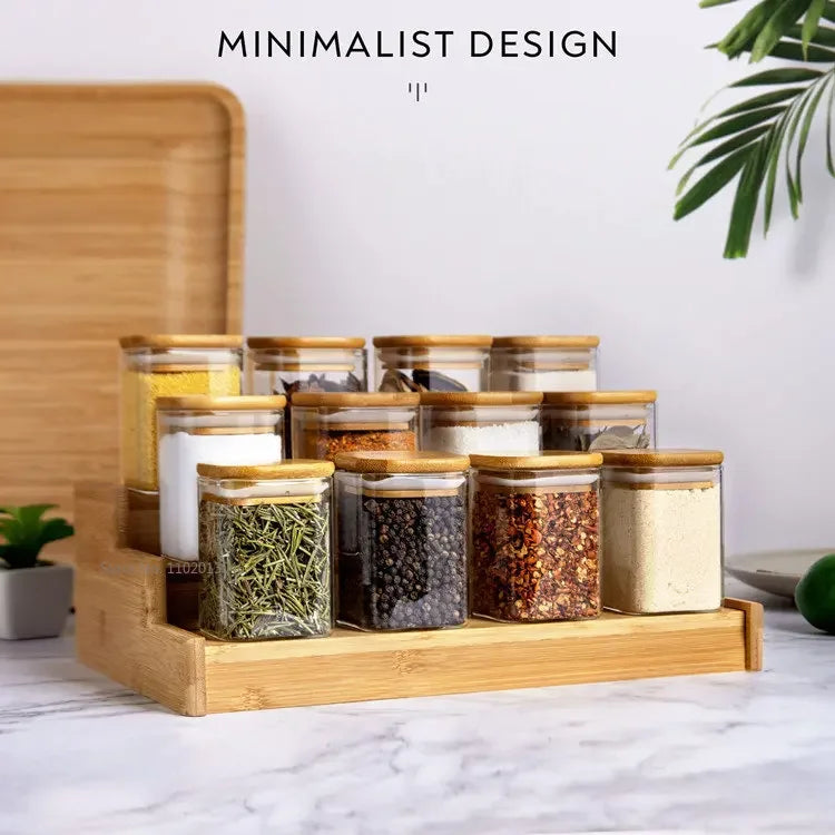 Decorbites™ Jar with Bamboo Lid uncategorized / needs cleanup with nature-inspired artwork - product view 2
