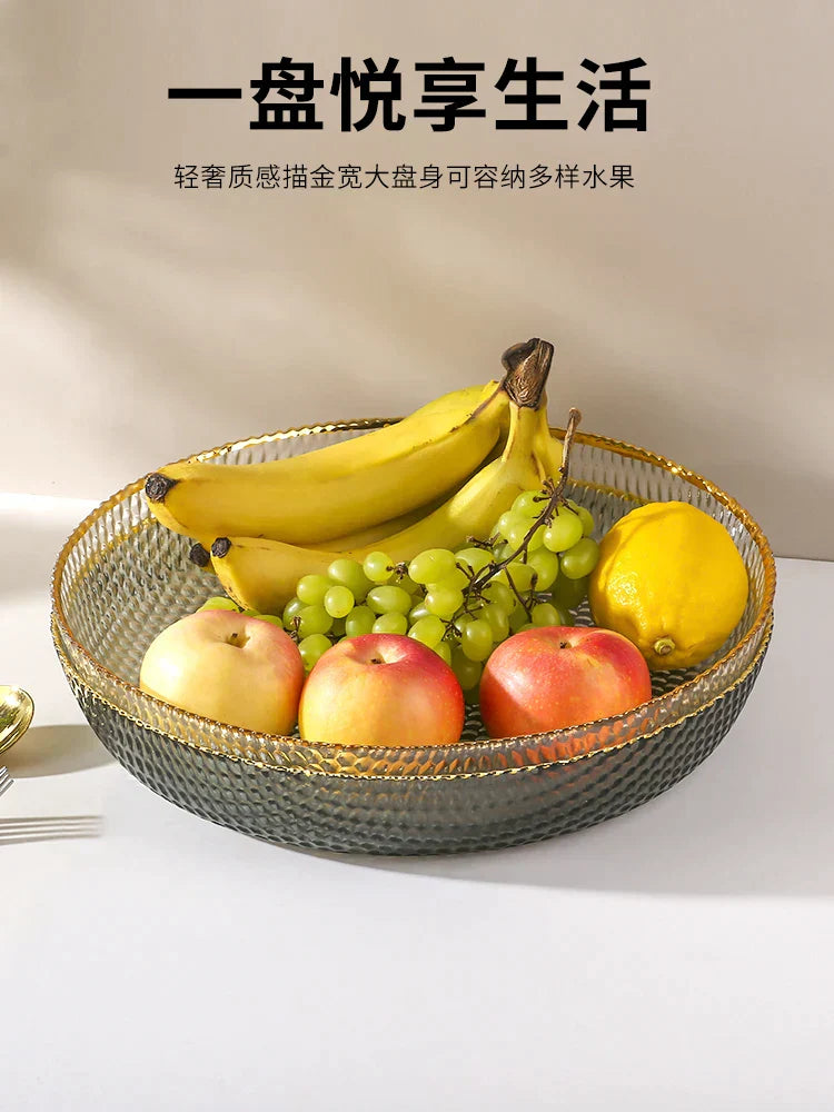 DecorBites™ Glass Fruit Plate and Snack Storage Plate for Living Room