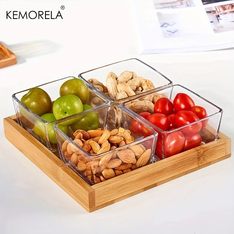 Decorbites™ Bamboo Wooden Rectangular Tea Tray uncategorized / needs cleanup with nature-inspired artwork - product view 2