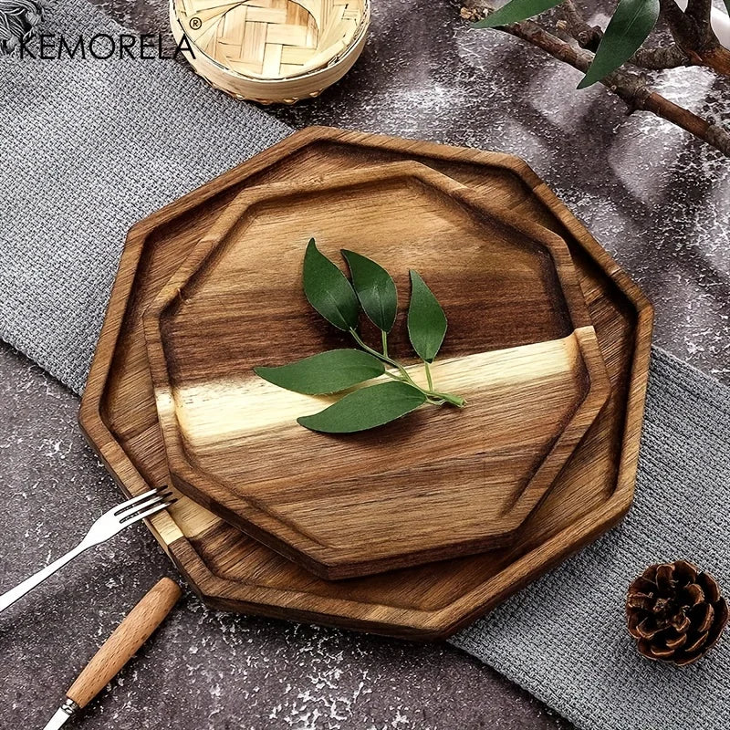 Decorbites™ Creative Acacia Wood Plate uncategorized / needs cleanup with nature-inspired artwork - product view 2