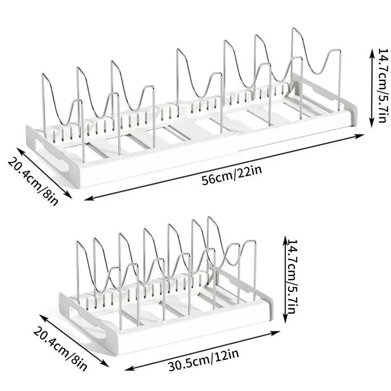 Decorbites™ Kitchen Organizer: Expandable Storage Rack for Cabinets uncategorized / needs cleanup with nature-inspired artwork - product view 6