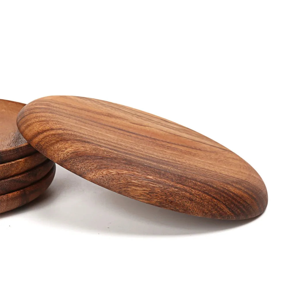 Decorbites™ Beech Wooden Round Plate for Snacks & Fruits uncategorized / needs cleanup with nature-inspired artwork - product view 7