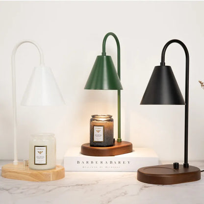 Electric Candle Warmer Lamp | Wood & Metal Base