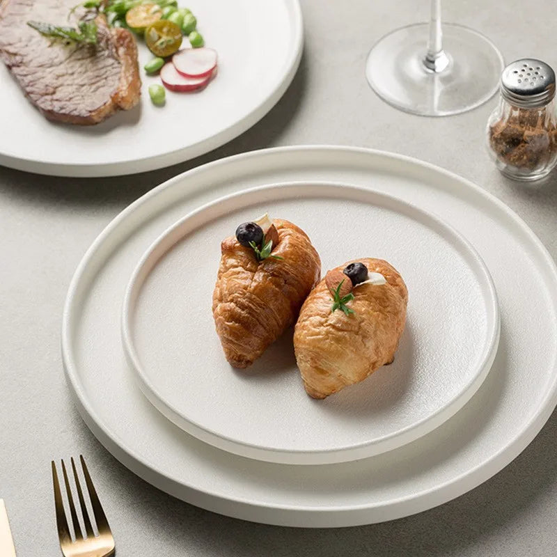 Decorbites™ Black Dinner Plate Steak Salad Lunch Plate Tray uncategorized / needs cleanup with nature-inspired artwork - product view 6