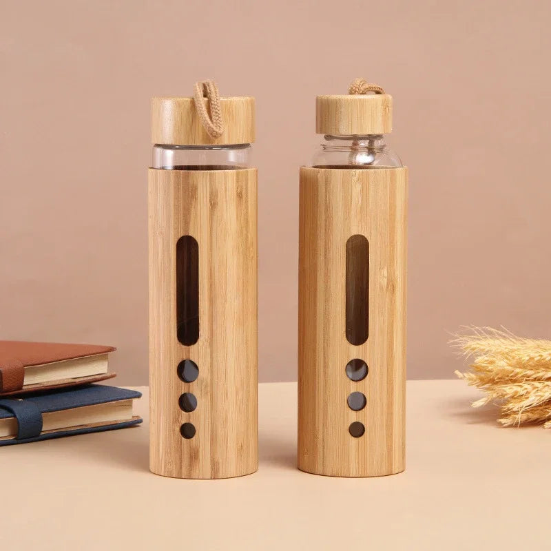 Decorbites™ Bamboo Shell Water Bottle Gym Drinkware Sports Drinking uncategorized / needs cleanup with nature-inspired artwork - product view 5