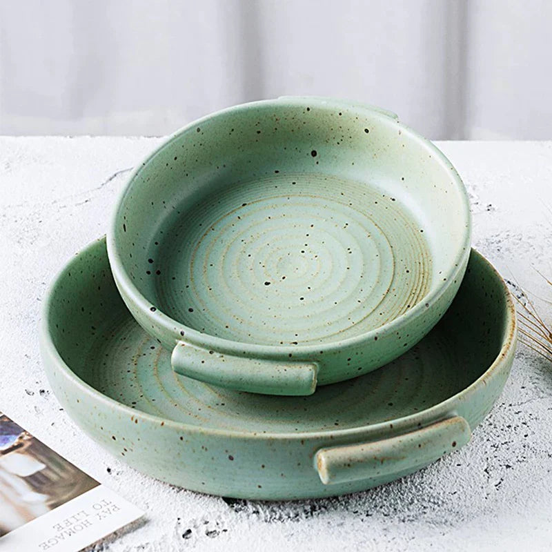 Decorbites™ Handmade Plate with Handle uncategorized / needs cleanup with nature-inspired artwork - product view 5