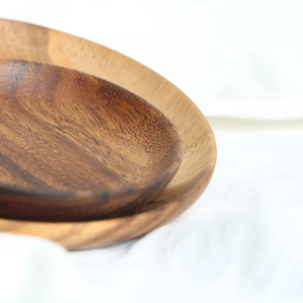 Decorbites™ Beech Wooden Round Plate for Snacks & Fruits uncategorized / needs cleanup with nature-inspired artwork - product view 6