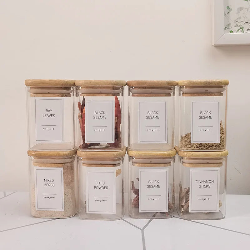 Decorbites™ Jar with Bamboo Lid uncategorized / needs cleanup with nature-inspired artwork - product view 5