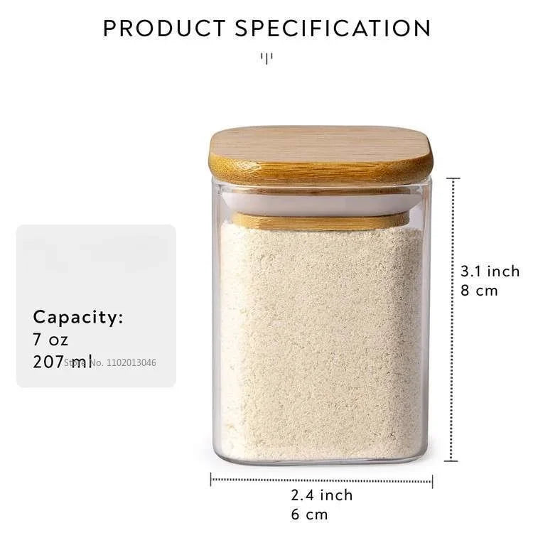 Decorbites™ Jar with Bamboo Lid uncategorized / needs cleanup with nature-inspired artwork - product view 6