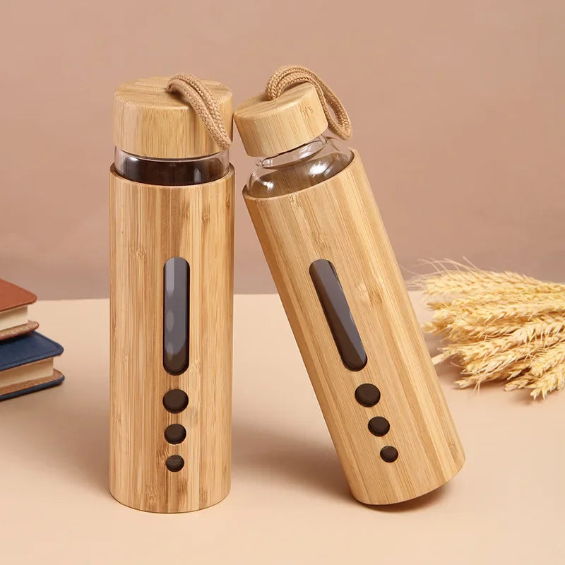 Decorbites™ Bamboo Shell Water Bottle Gym Drinkware Sports Drinking uncategorized / needs cleanup with nature-inspired artwork