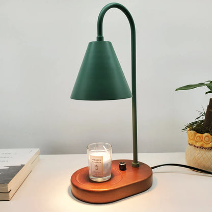 Electric Candle Warmer Lamp | Wood & Metal Base