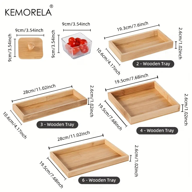 Decorbites™ Bamboo Wood Lid Snack Storage Jar uncategorized / needs cleanup with nature-inspired artwork - product view 6