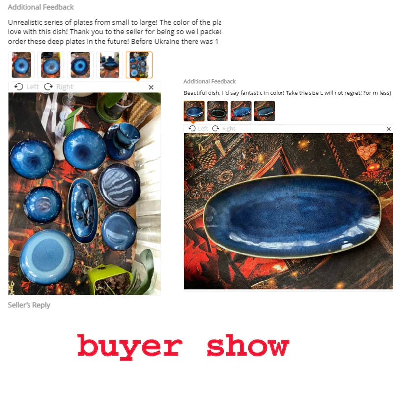 Decorbites™ Japanese Blue Tableware uncategorized / needs cleanup with nature-inspired artwork - product view 6
