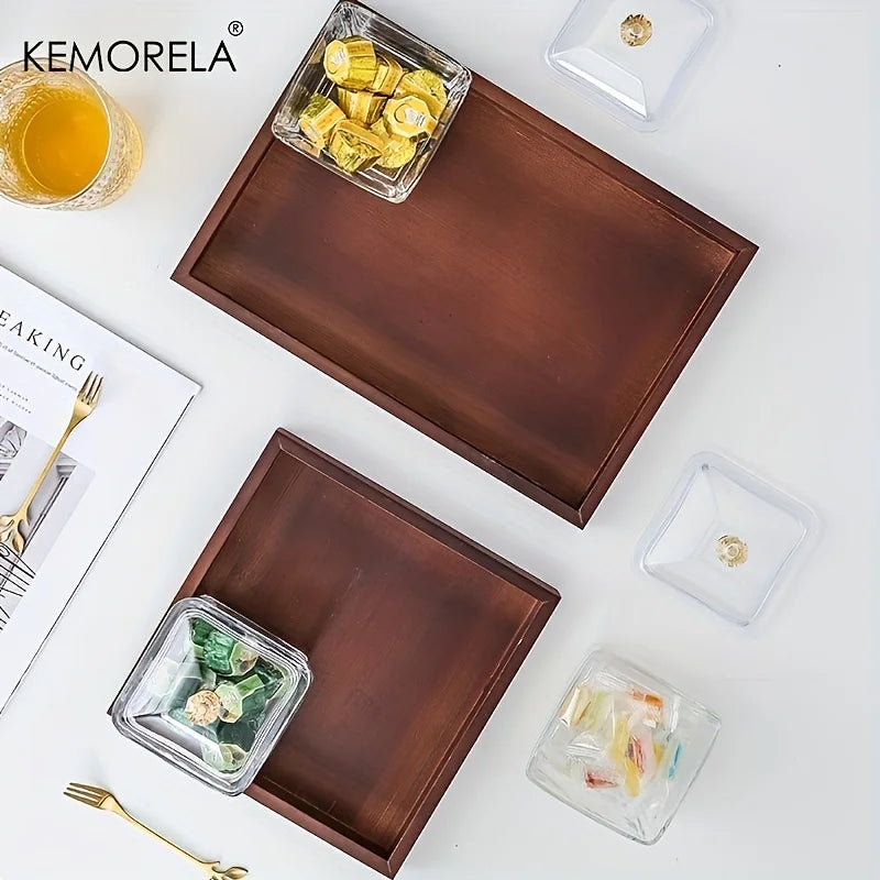 Decorbites™ Bamboo Wooden Rectangular Tea Tray uncategorized / needs cleanup with nature-inspired artwork - product view 5