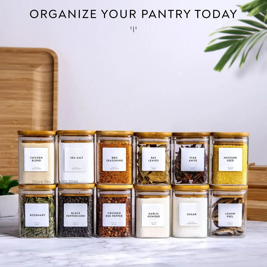 Decorbites™ Jar with Bamboo Lid uncategorized / needs cleanup with nature-inspired artwork - product view 4