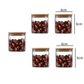 Decorbites™ 5oz Jars Set with Bamboo Lids for Tea Coffee Beans Storage uncategorized / needs cleanup with nature-inspired artwork - product view 7