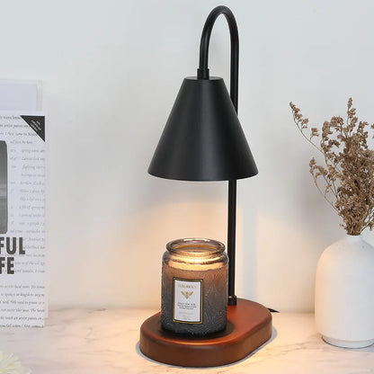 Electric Candle Warmer Lamp | Wood & Metal Base