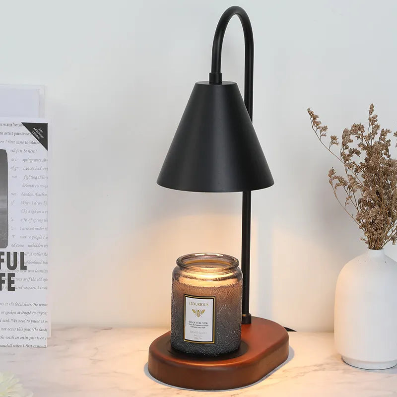 Electric Candle Warmer Lamp | Wood & Metal Base