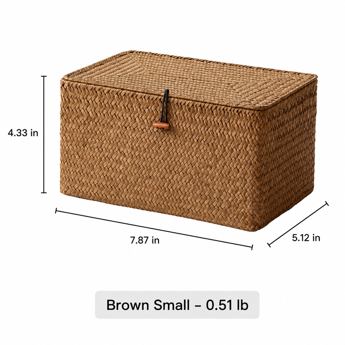 Woven Lidded Seagrass Storage Box