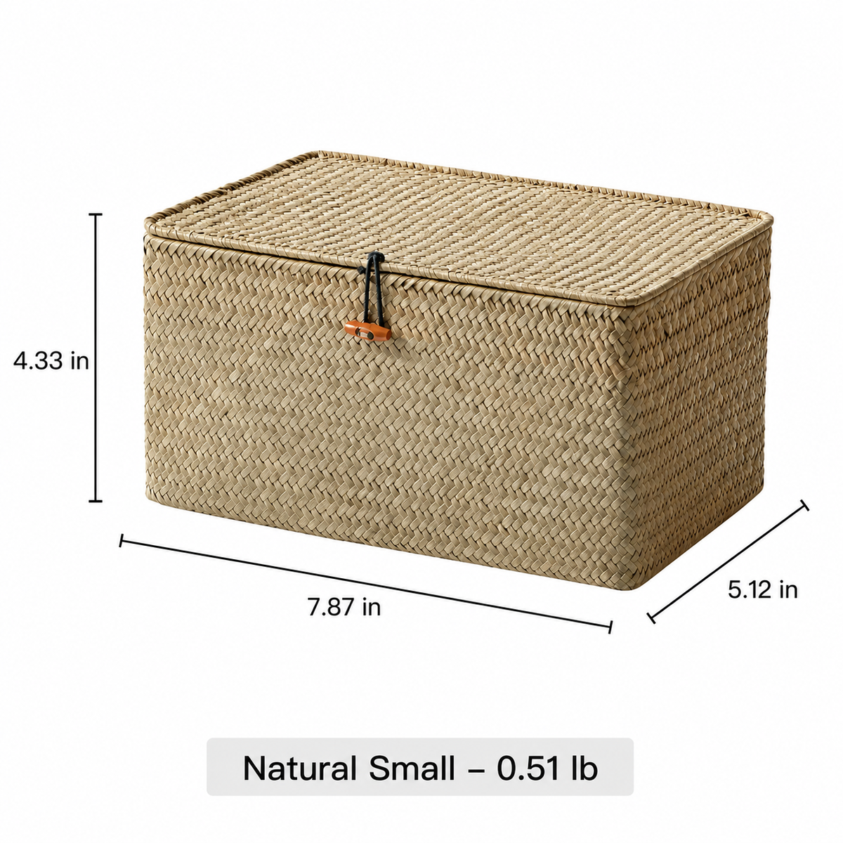 Woven Lidded Seagrass Storage Box