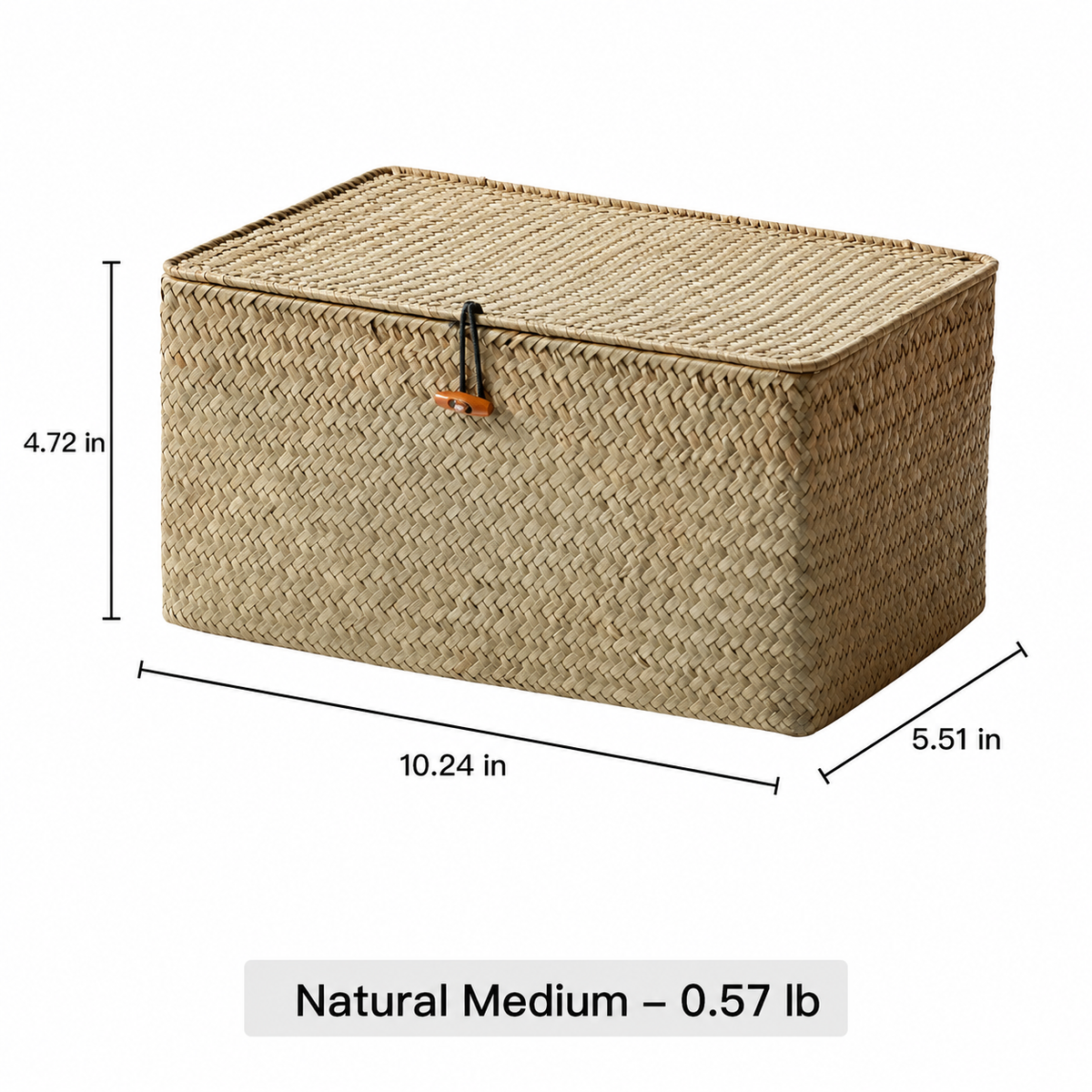 Woven Lidded Seagrass Storage Box