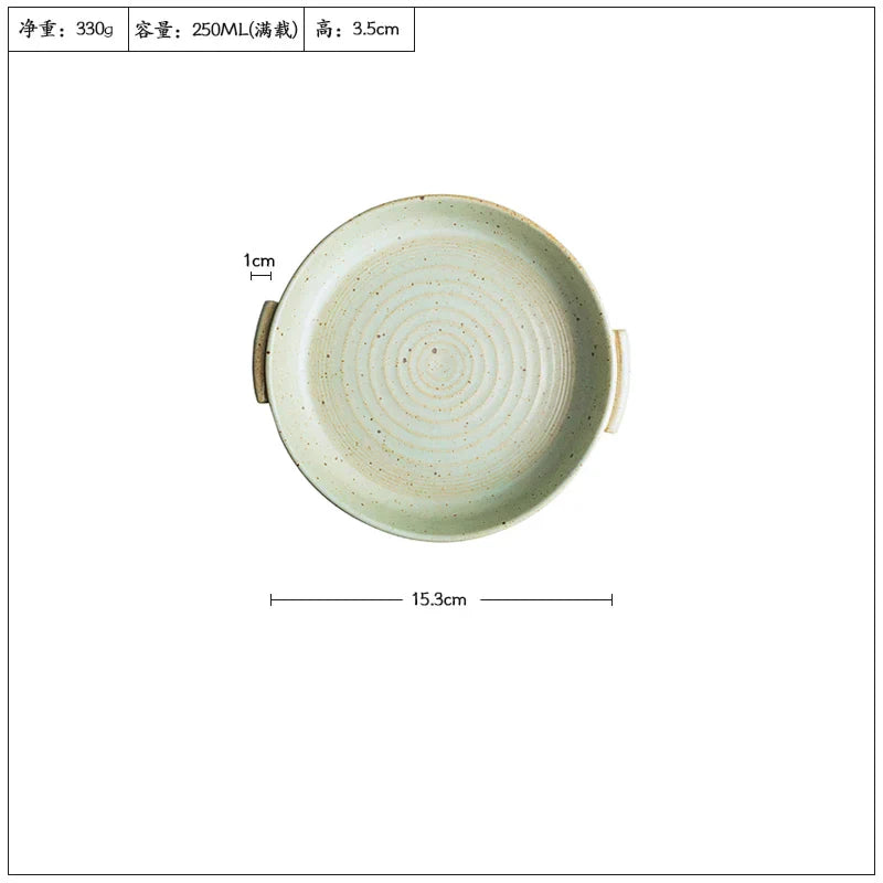 Decorbites™ Handmade Plate with Handle uncategorized / needs cleanup with nature-inspired artwork - product view 9