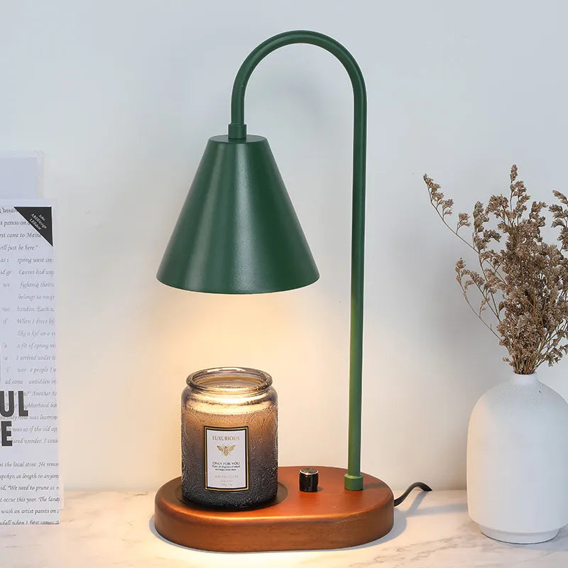 Electric Candle Warmer Lamp | Wood & Metal Base