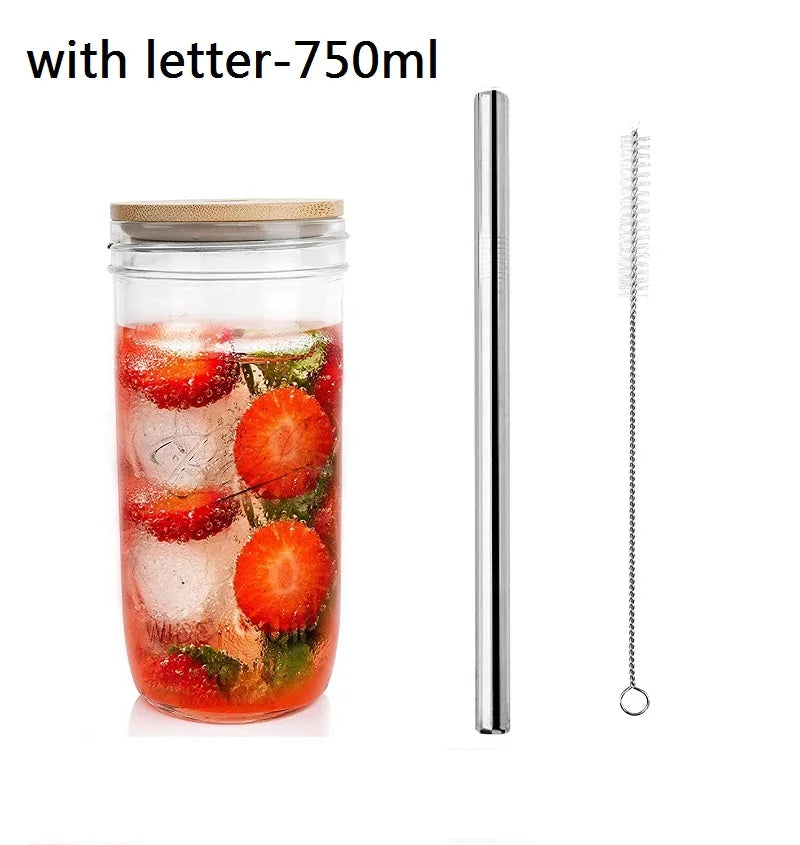 Decorbites™ Boba Smoothie Cup with Bamboo Lid & Stainless Steel Straw uncategorized / needs cleanup with nature-inspired artwork - product view 7