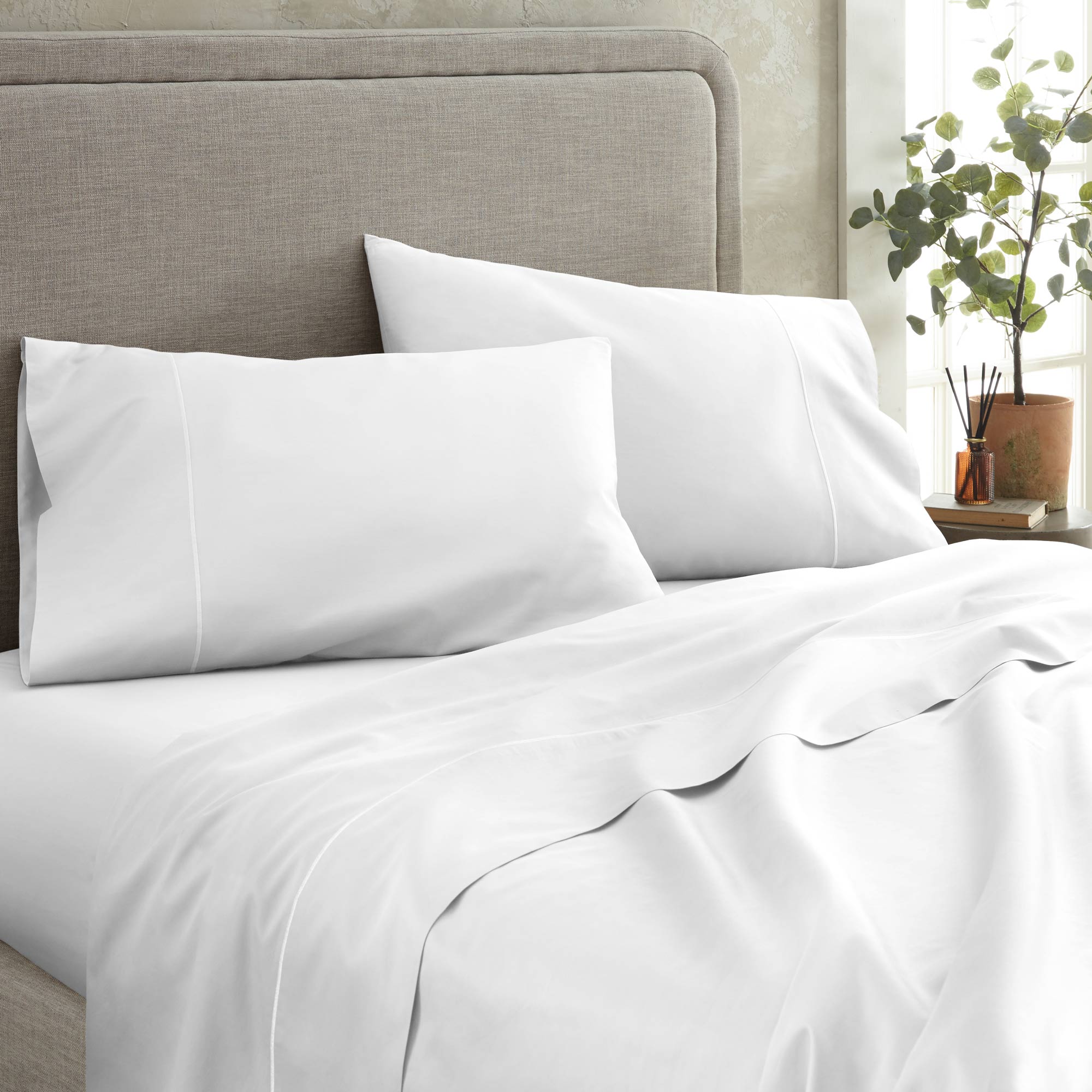 300 Tc Sateen Flat Sheets flat sheet with nature-inspired artwork - product view 2