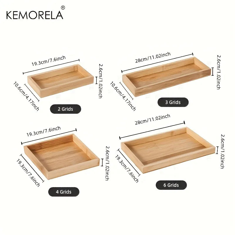 Decorbites™ Bamboo Wooden Rectangular Tea Tray uncategorized / needs cleanup with nature-inspired artwork - product view 6