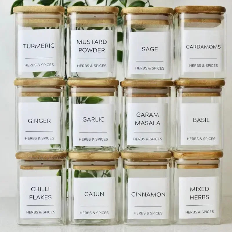 Decorbites™ Jar with Bamboo Lid uncategorized / needs cleanup with nature-inspired artwork