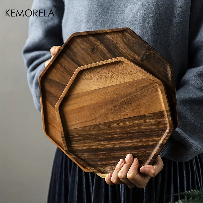 Decorbites™ Creative Acacia Wood Plate uncategorized / needs cleanup with nature-inspired artwork