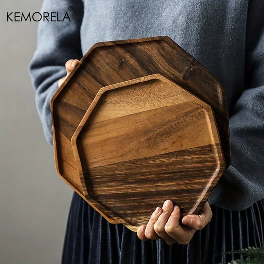 Decorbites™ Creative Acacia Wood Plate uncategorized / needs cleanup with nature-inspired artwork