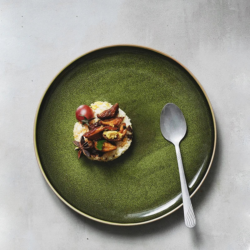 Decorbites™ Green Dinner Plate uncategorized / needs cleanup with nature-inspired artwork - product view 3