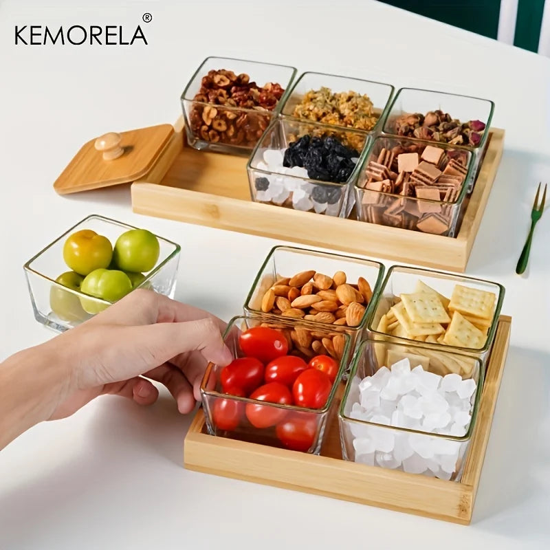 Decorbites™ Bamboo Wooden Rectangular Tea Tray uncategorized / needs cleanup with nature-inspired artwork - product view 3