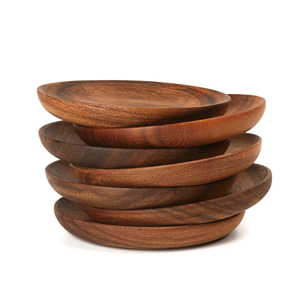 Decorbites™ Beech Wooden Round Plate for Snacks & Fruits uncategorized / needs cleanup with nature-inspired artwork - product view 3