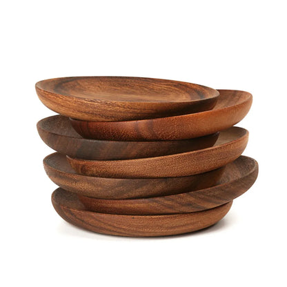 Decorbites™ Beech Wooden Round Plate for Snacks & Fruits uncategorized / needs cleanup with nature-inspired artwork - product view 3