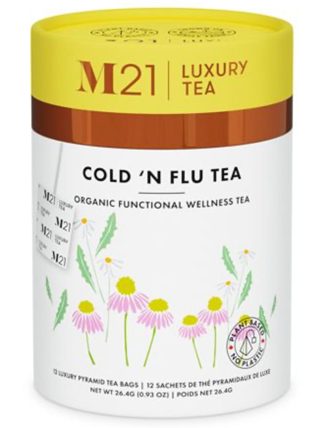 Cold N Flu Decorative Tea Bag Canister herbal teas with nature-inspired artwork - product view 3