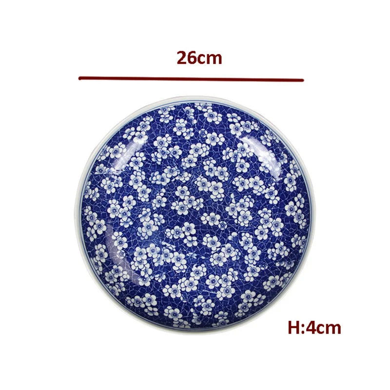 Decorbites™ Blue and White Porcelain Serving Plate uncategorized / needs cleanup with nature-inspired artwork - product view 5