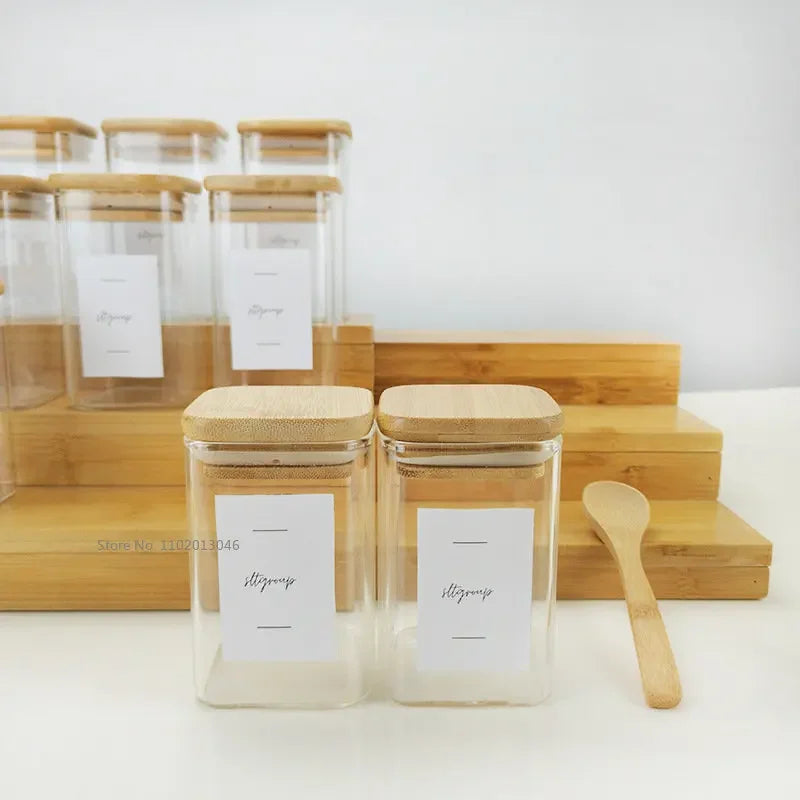 Decorbites™ Jar with Bamboo Lid uncategorized / needs cleanup with nature-inspired artwork - product view 3