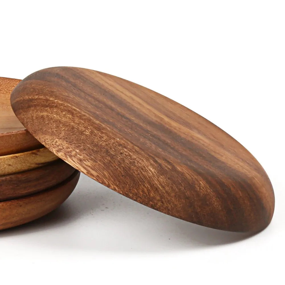Decorbites™ Beech Wooden Round Plate for Snacks & Fruits uncategorized / needs cleanup with nature-inspired artwork - product view 4