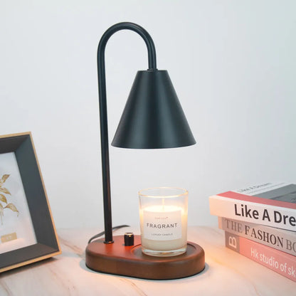 Electric Candle Warmer Lamp | Wood & Metal Base