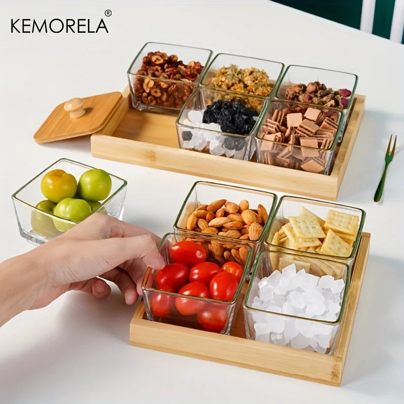 Decorbites™ Bamboo Wood Lid Snack Storage Jar uncategorized / needs cleanup with nature-inspired artwork - product view 5