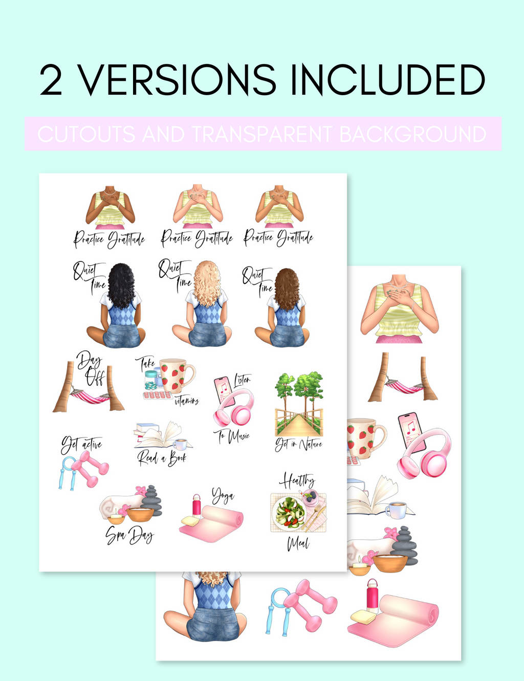 Self Care Stickers uncategorized / needs cleanup with nature-inspired artwork - product view 2