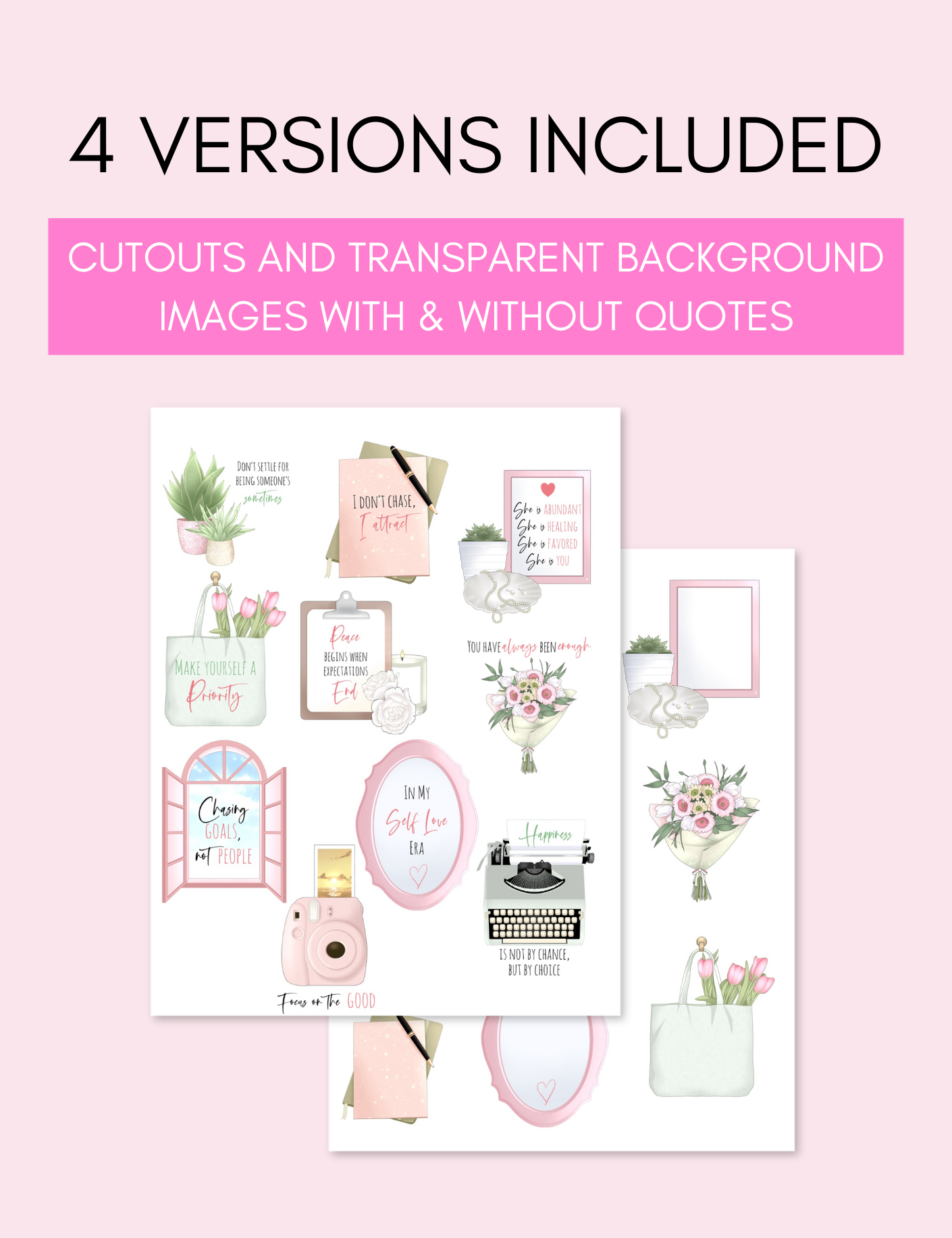 Self Love Quote Sticker Pack uncategorized / needs cleanup with nature-inspired artwork - product view 2