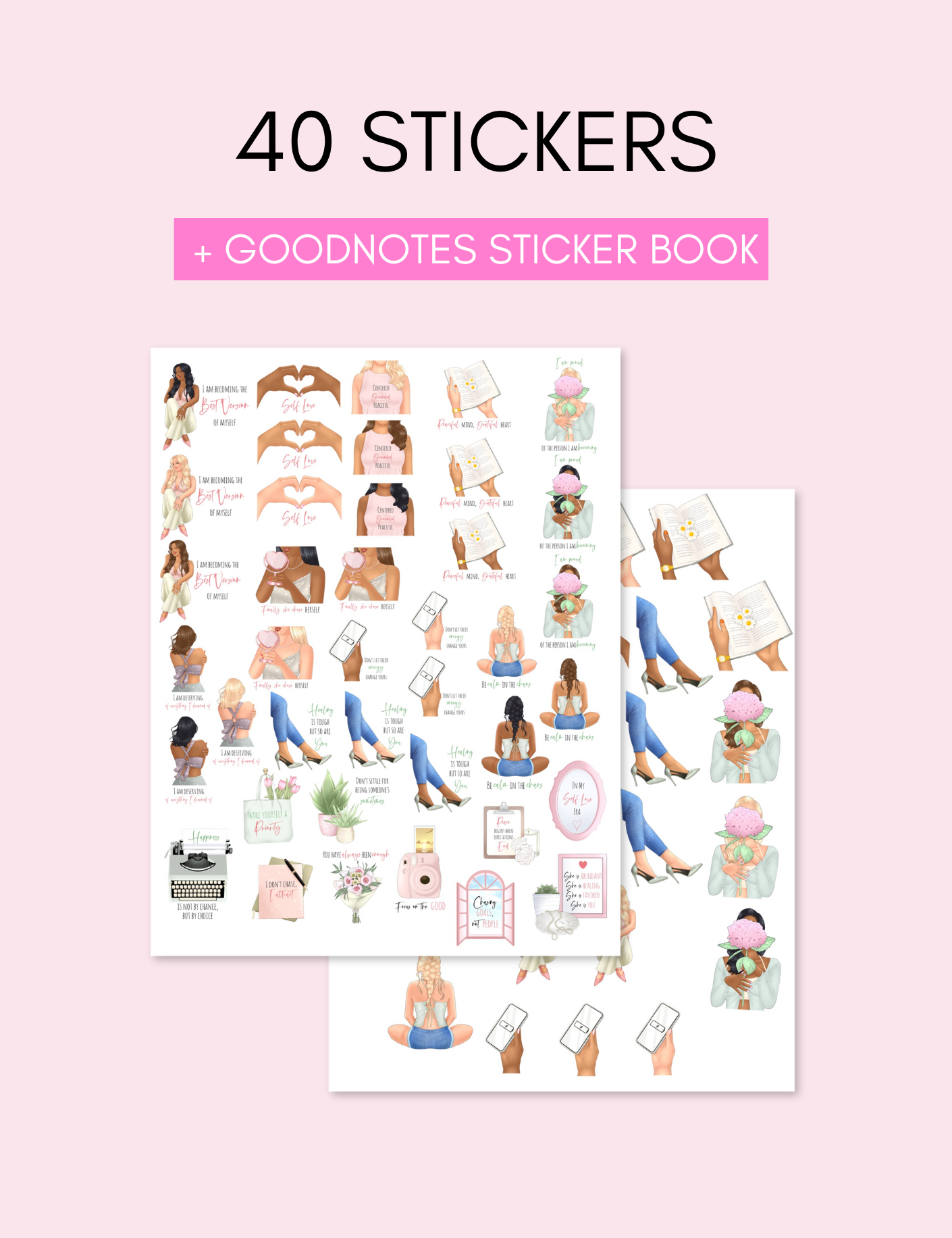 Self Love Quote Sticker Pack uncategorized / needs cleanup with nature-inspired artwork - product view 3