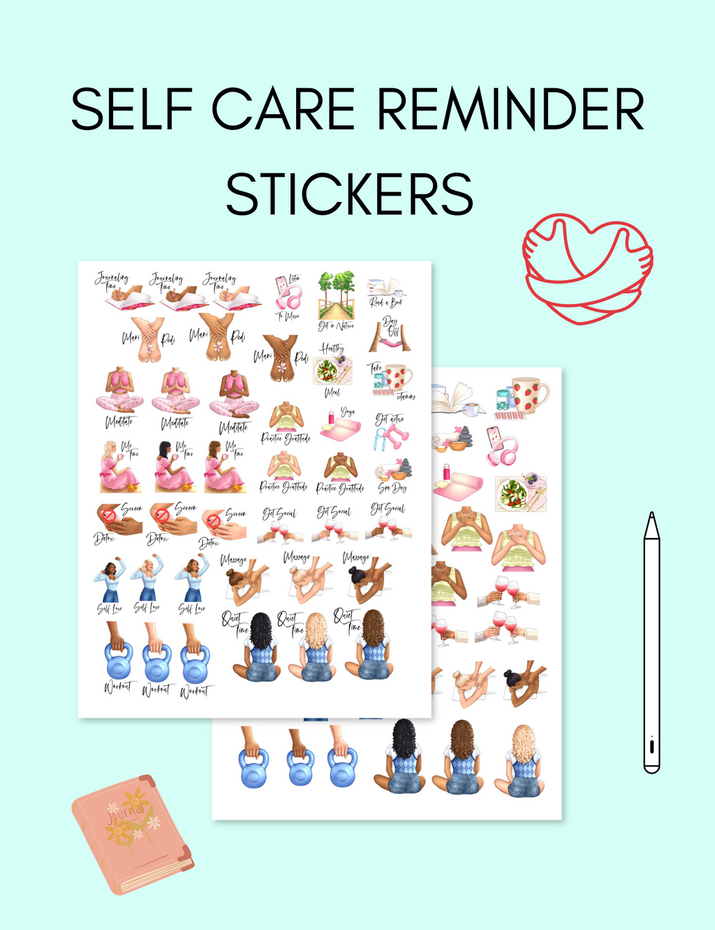 Self Care Stickers uncategorized / needs cleanup with nature-inspired artwork