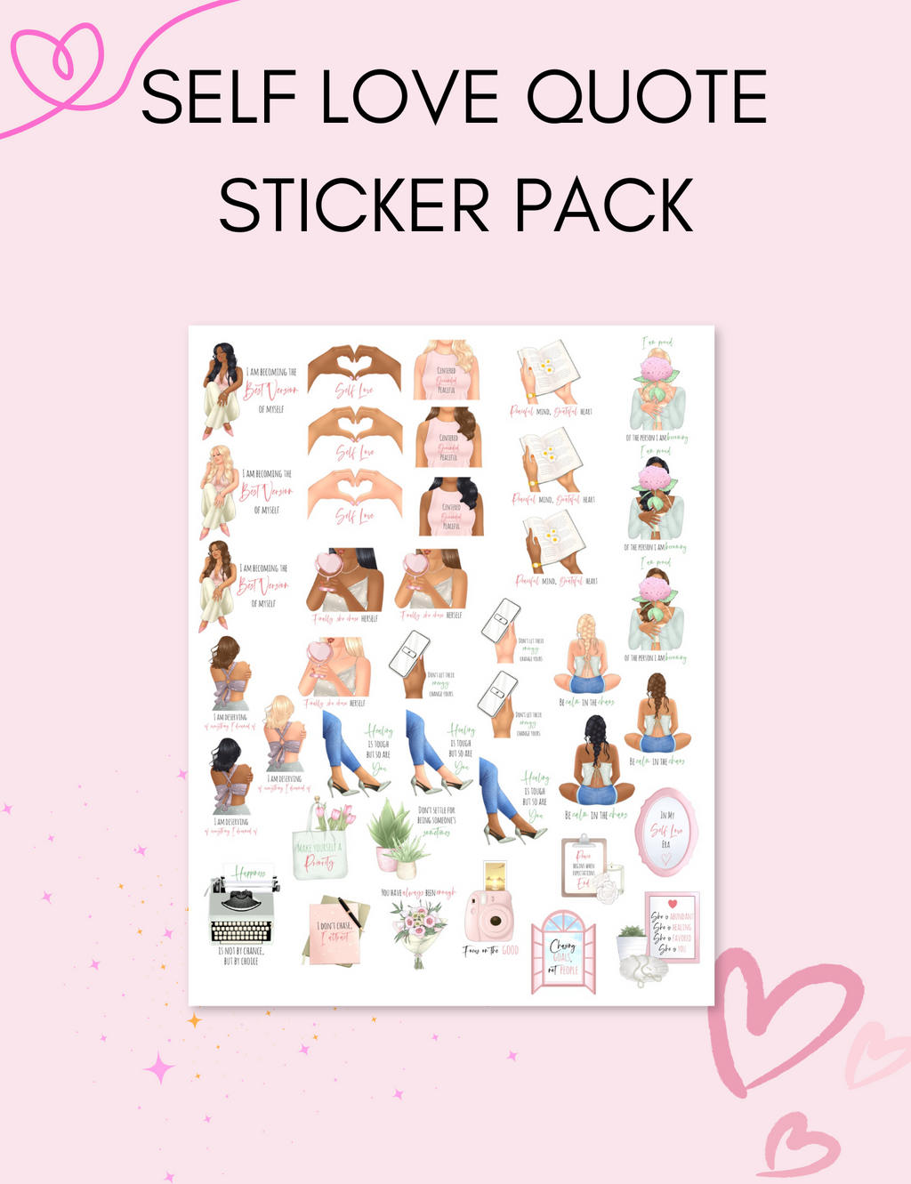 Self Love Quote Sticker Pack uncategorized / needs cleanup with nature-inspired artwork