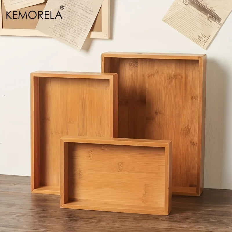 Decorbites™ Bamboo Wooden Rectangular Tea Tray uncategorized / needs cleanup with nature-inspired artwork