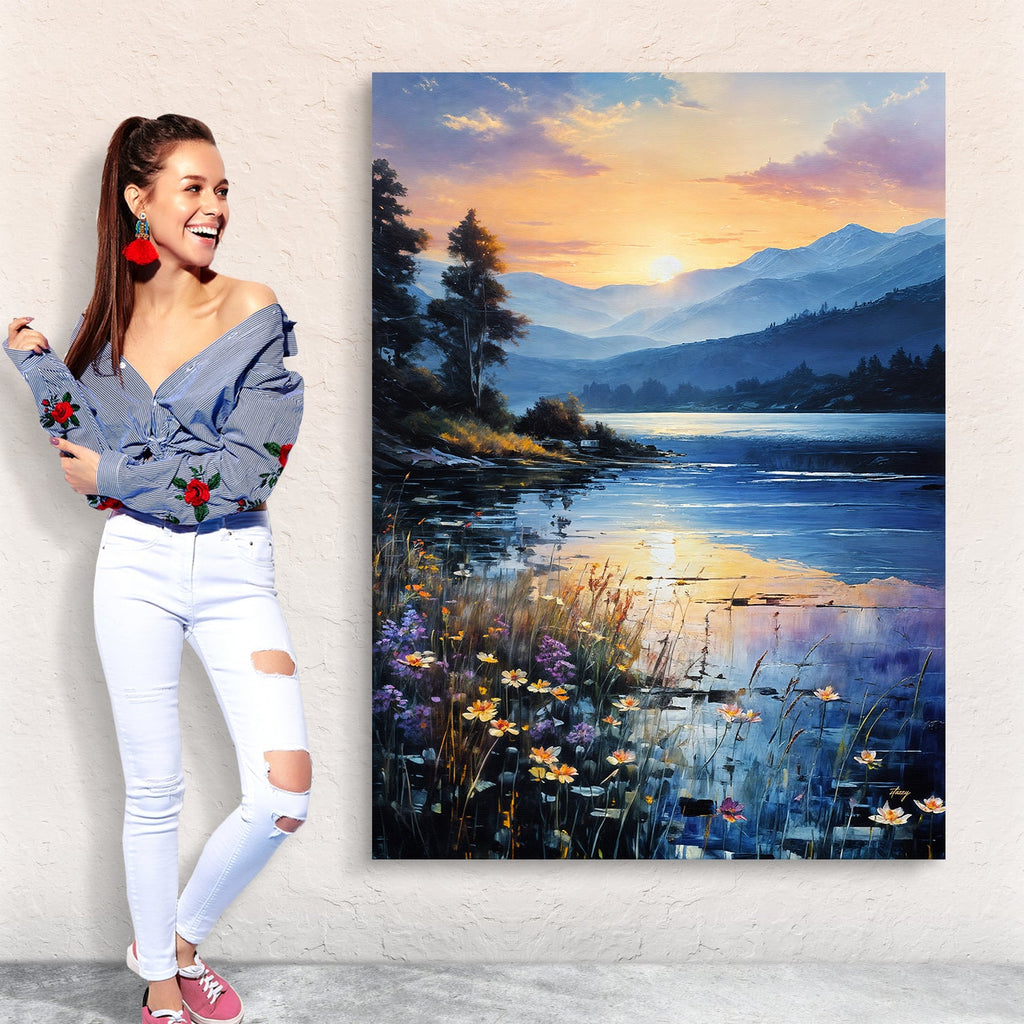 Canvas Print: "sunset Journey" wall art with nature-inspired artwork - product view 4
